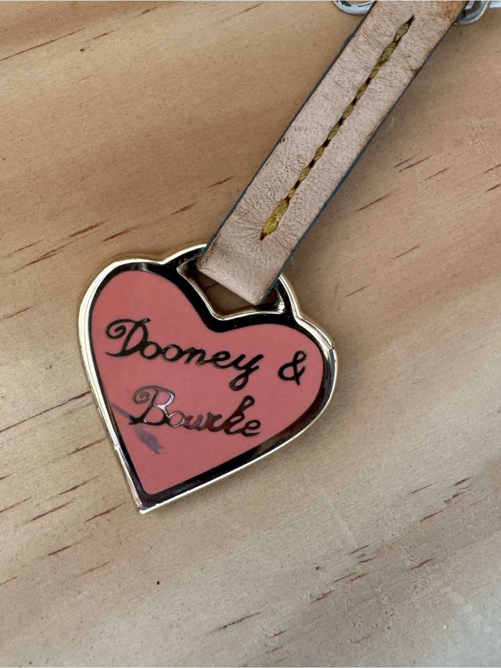 Dooney & Bourke Pink Heart Shaped Bag Charm - Picture 3 of 3